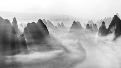 Yangshuo morning fog fototapet