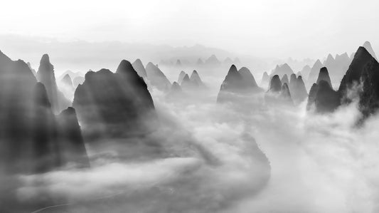 Yangshuo morning fog fototapet