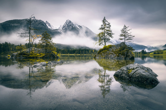 Rainy morning at Hintersee (Bavaria) fototapet