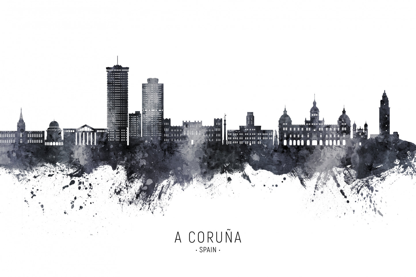 A Coruña Spain Skyline fototapet