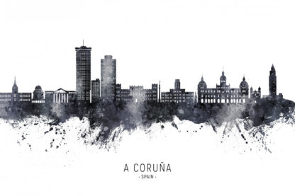 A Coruña Spain Skyline fototapet