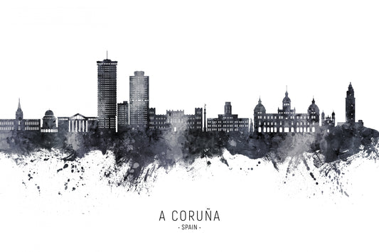 A Coruña Spain Skyline fototapet