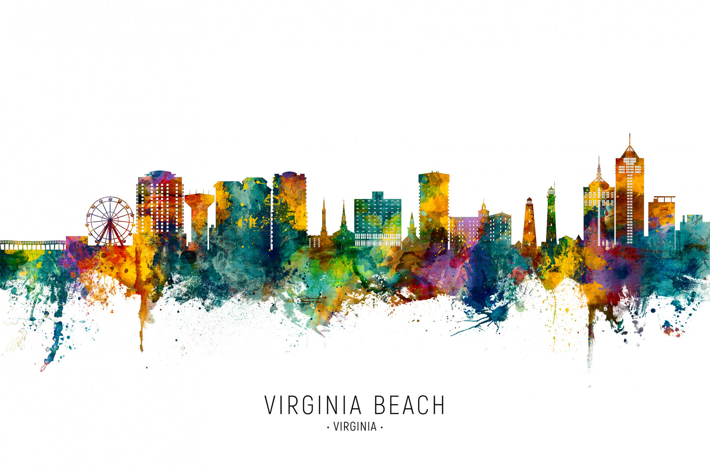 Virginia Beach Virginia Skyline fototapet