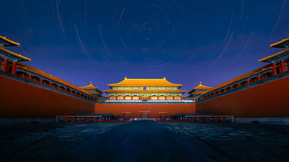 Night view of the Meridian Gate of Forbidden City fototapet