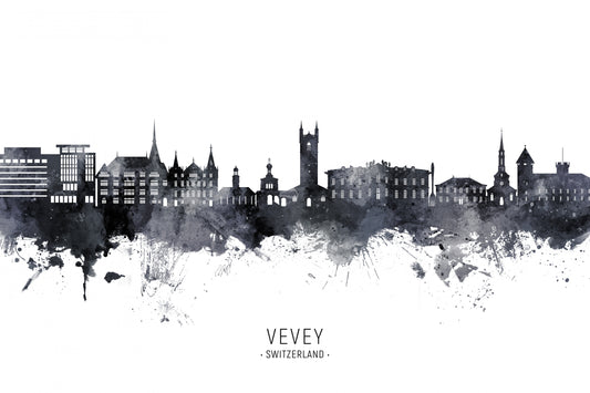 Vevey Switzerland Skyline fototapet