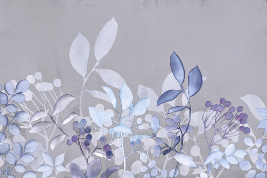 Watercolor Pastel Garden Blue fototapet