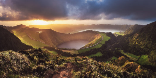 Azores - Sete Cidades Sunset Panorama fototapet