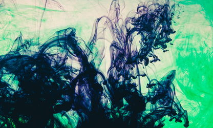 Acrylic colors and ink in water fototapet