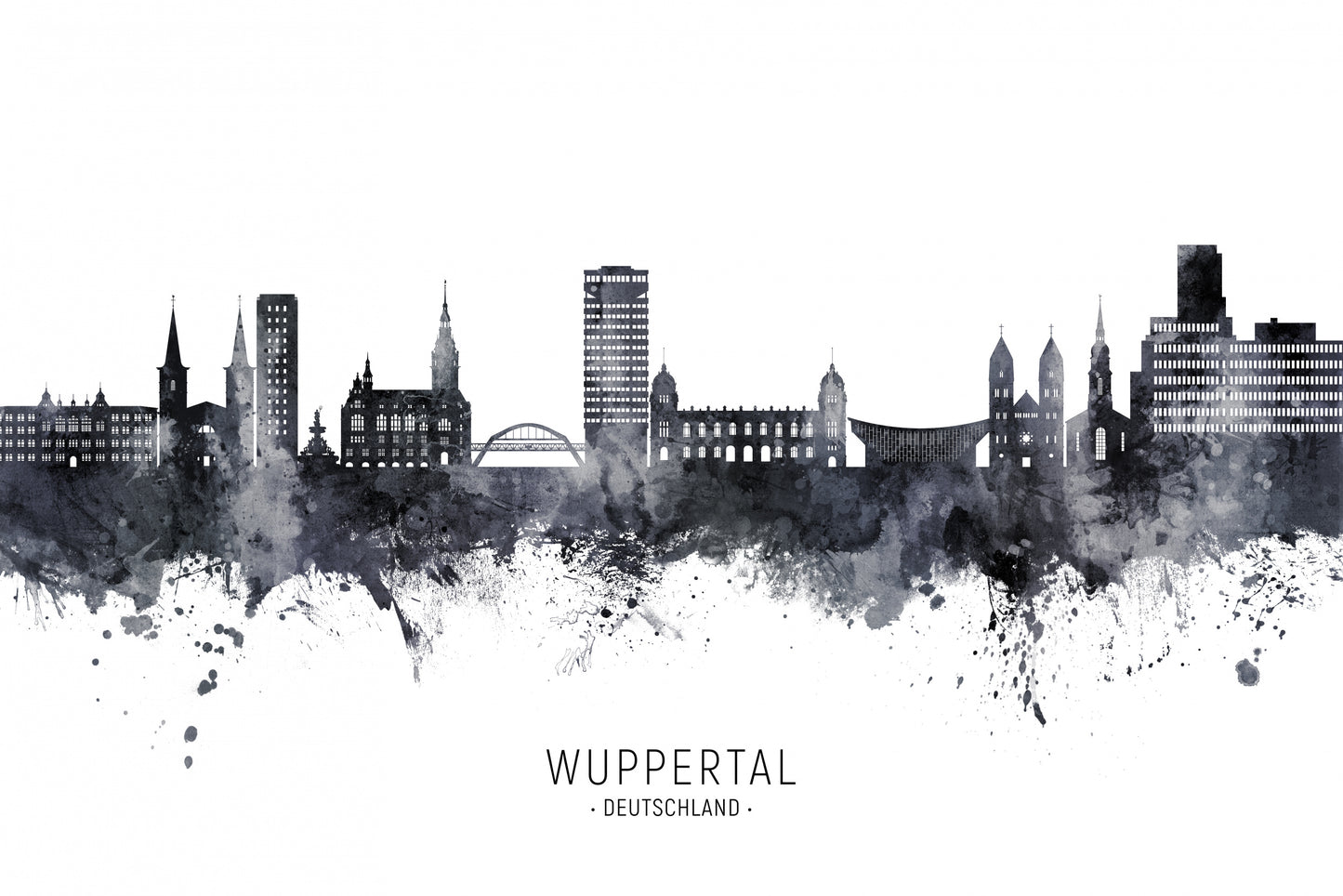 Wuppertal Germany Skyline fototapet