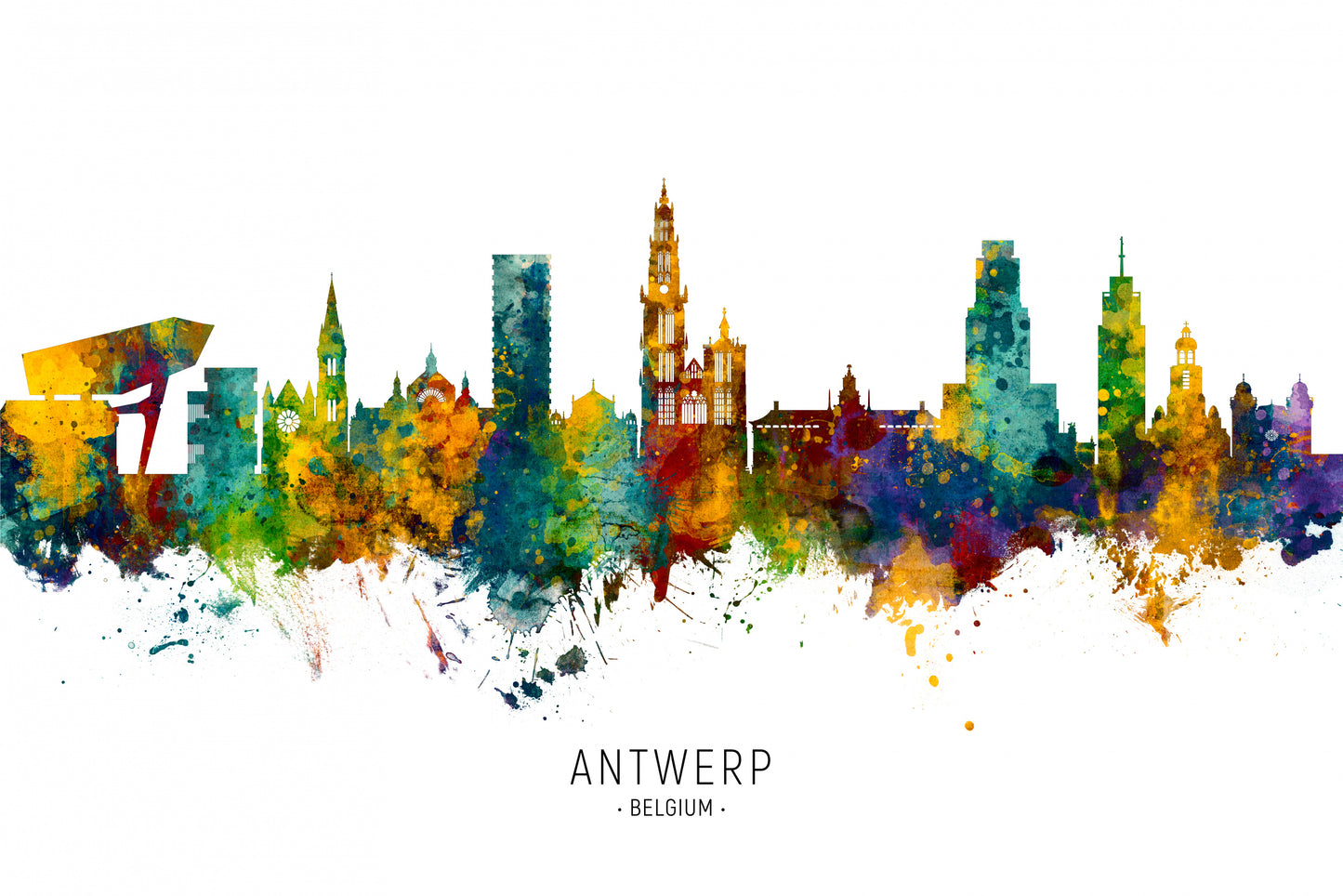 Antwerp Belgium Skyline fototapet