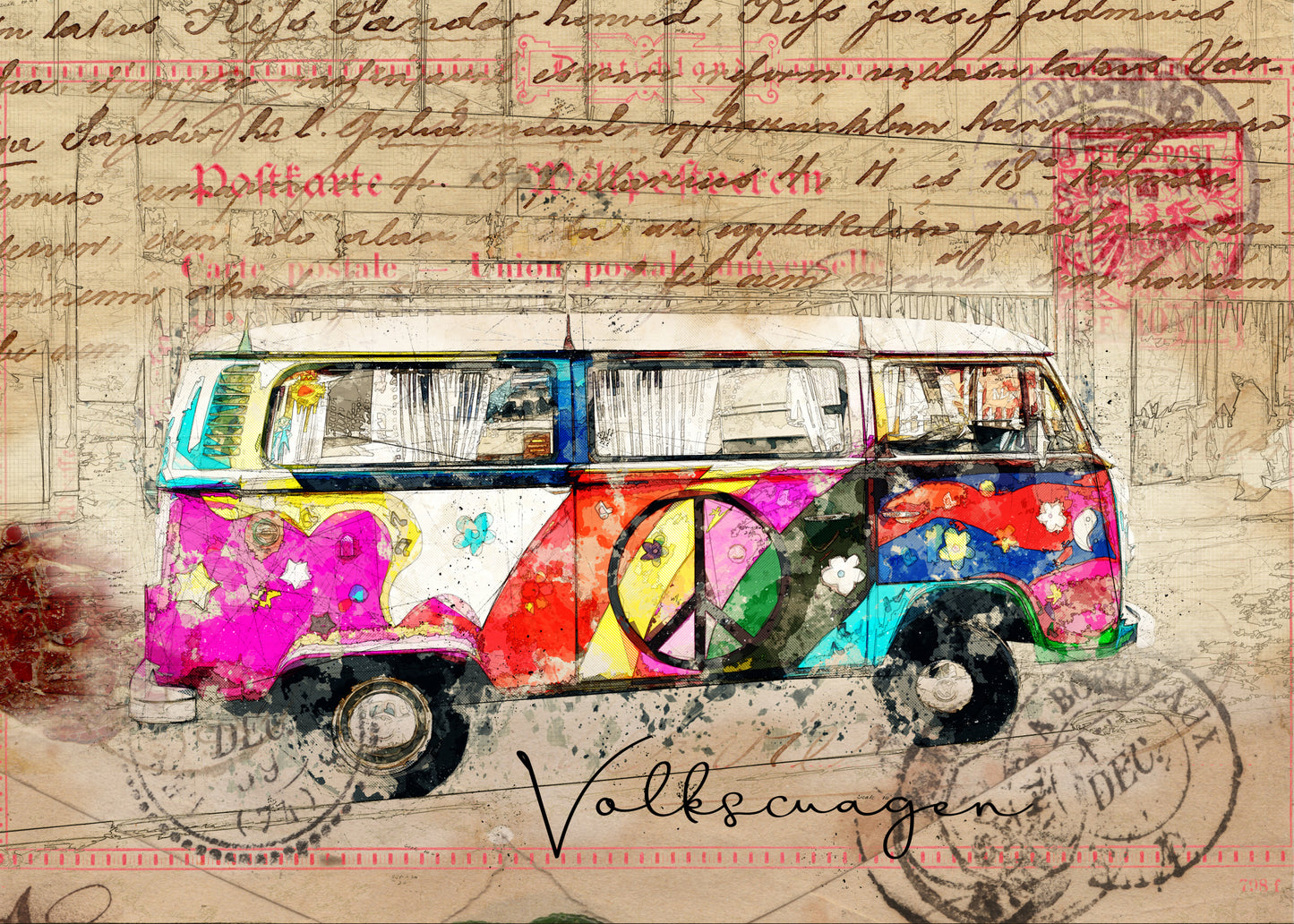 vw combi art fototapet