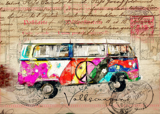 vw combi art fototapet