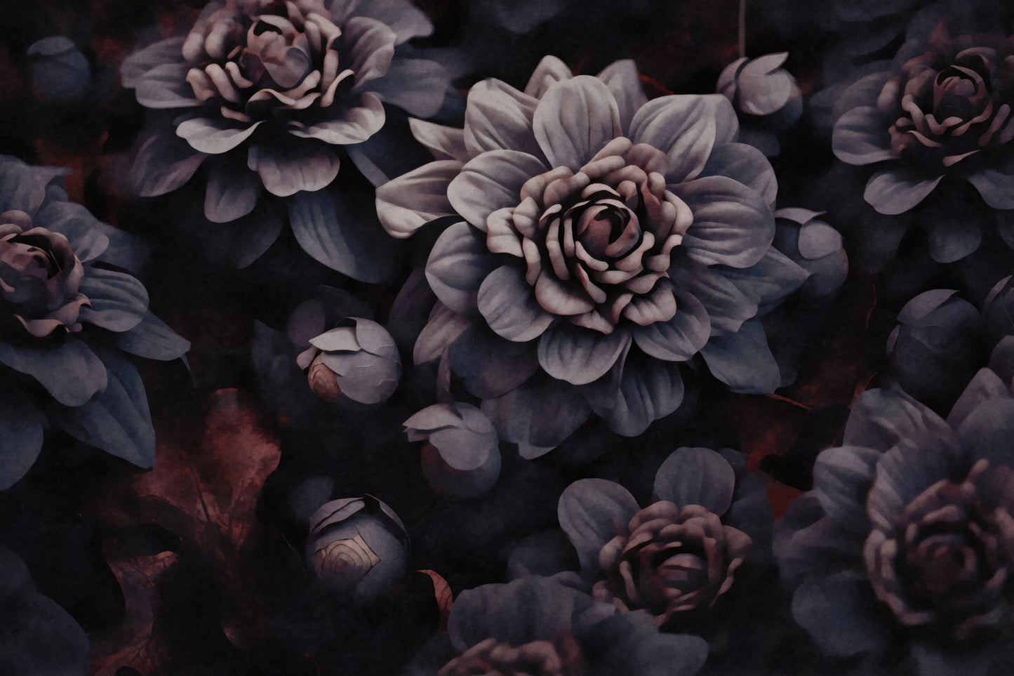 Autumn Flowers Watercolor Art fototapet