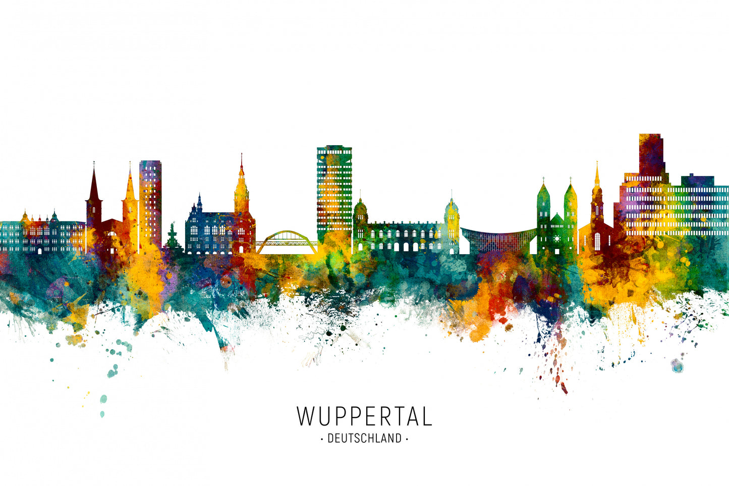 Wuppertal Germany Skyline fototapet