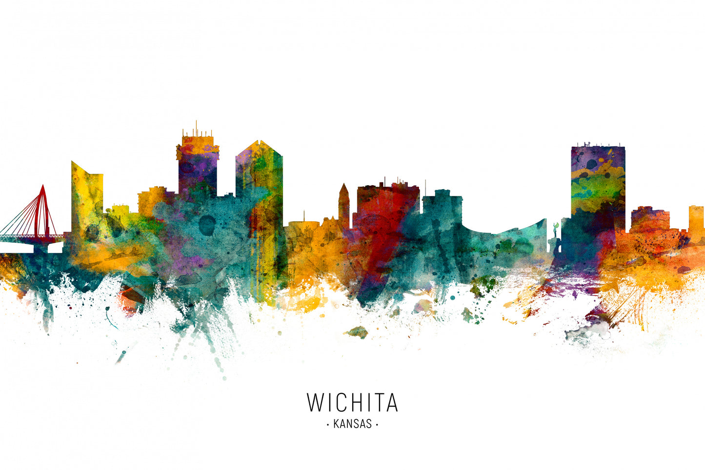 Wichita Kansas Skyline fototapet