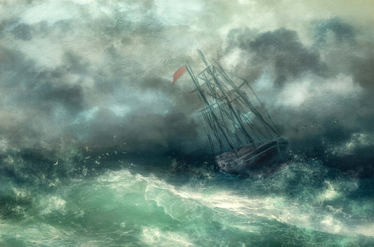 '...a struggle in stormy seas...' fototapet
