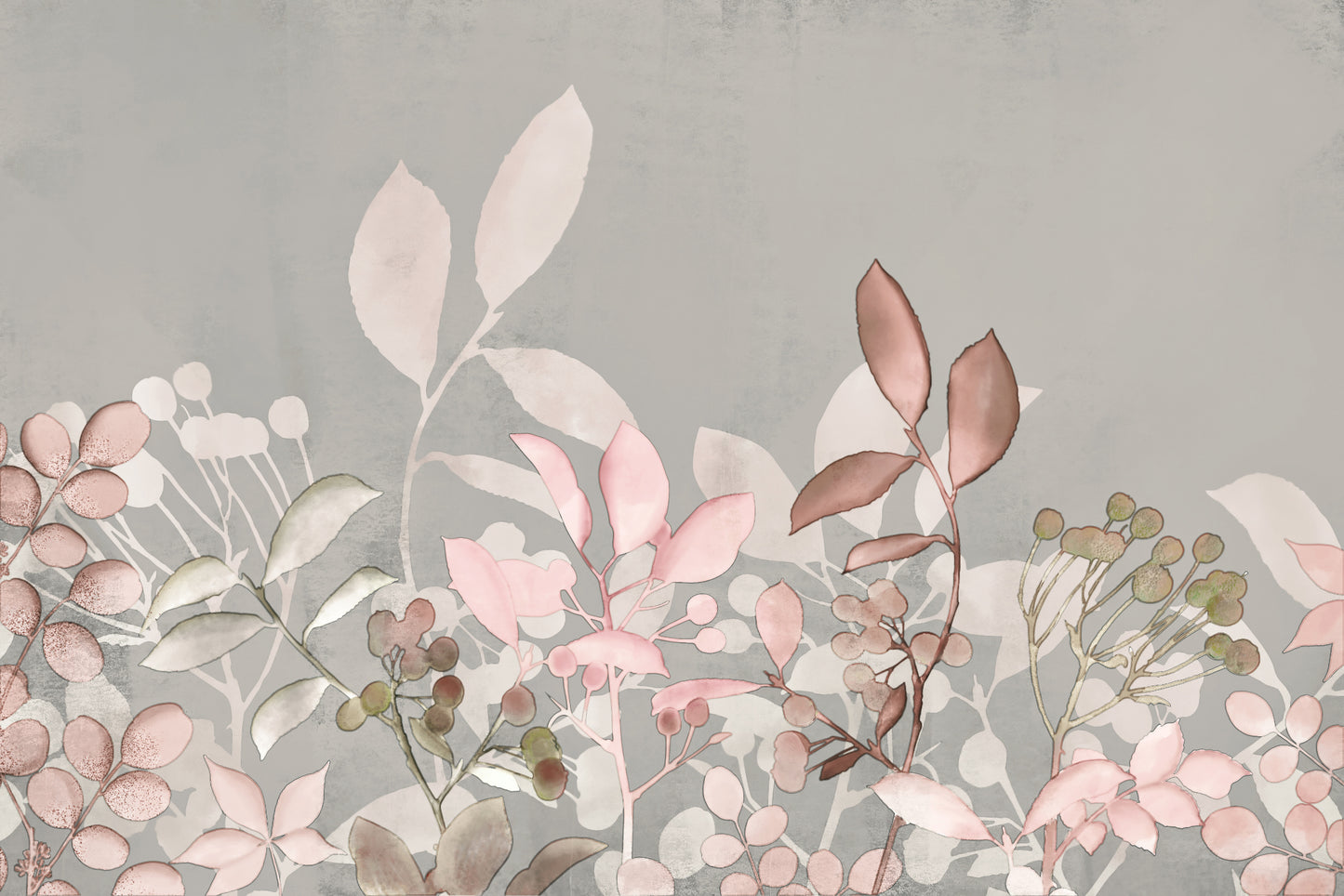 Watercolor Pastel Garden Pink fototapet