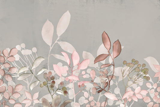 Watercolor Pastel Garden Pink fototapet