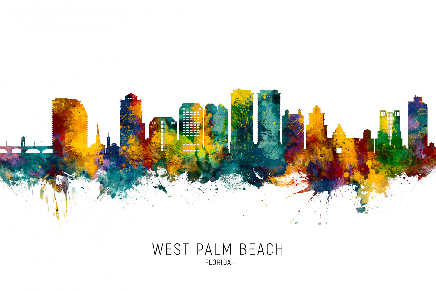 West Palm Beach Florida Skyline fototapet