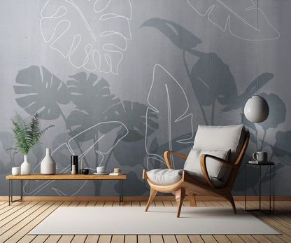 Abstract Botanical and Line fototapet