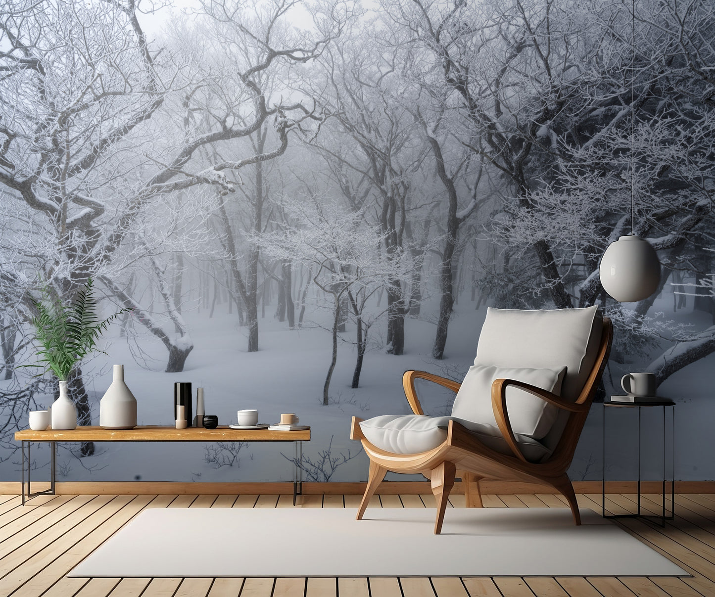 white forest fototapet