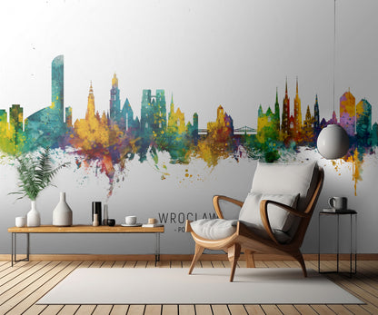 Wroclaw Poland Skyline fototapet