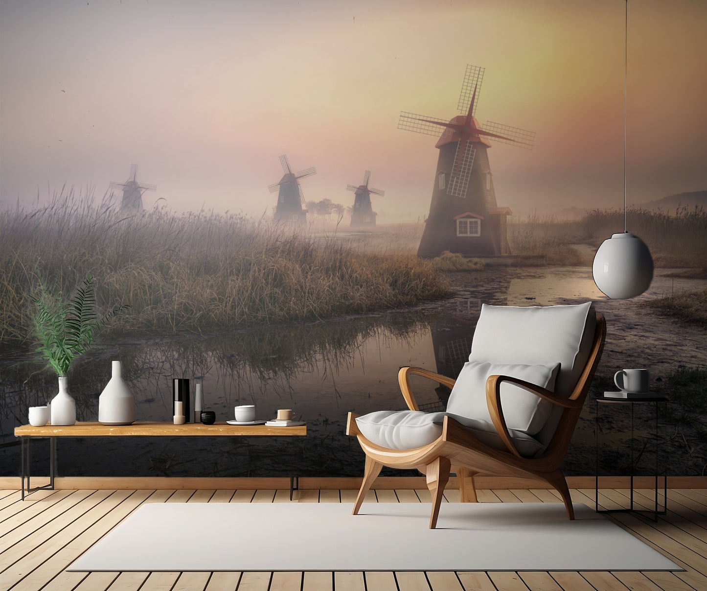 Foggy morning fototapet