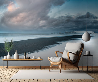 Approaching storm on Dyrhólaey fototapet