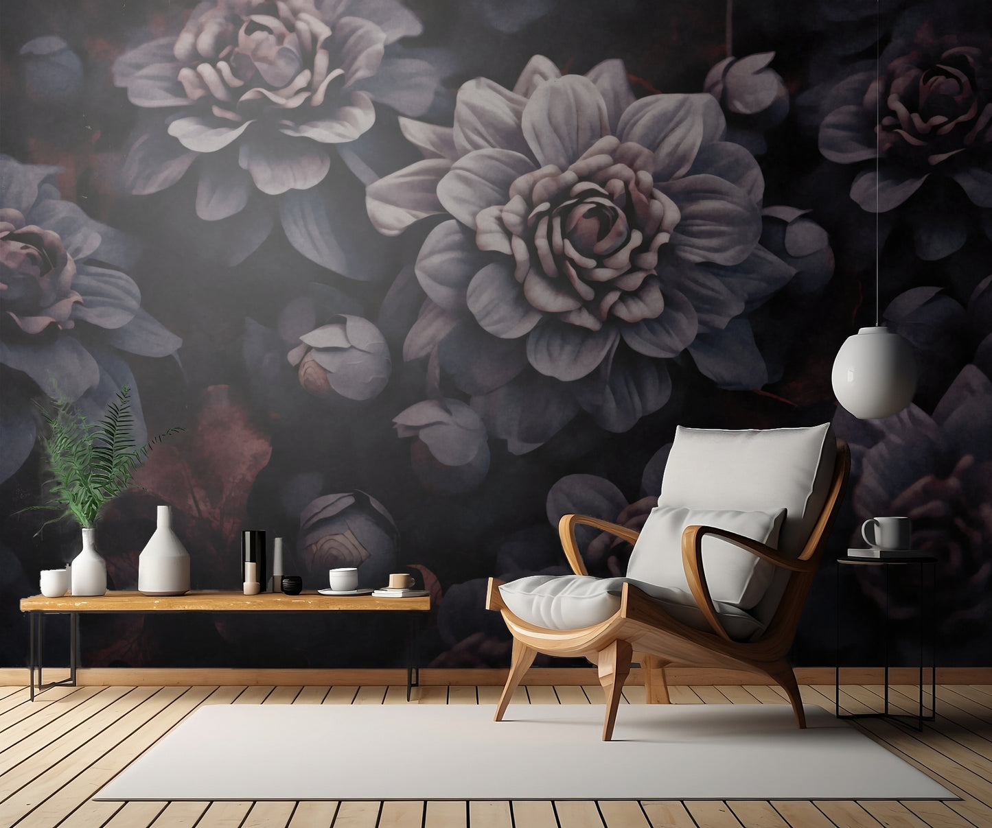 Autumn Flowers Watercolor Art fototapet