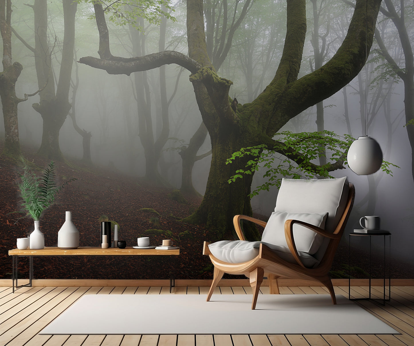 Walking trough the foret. fototapet