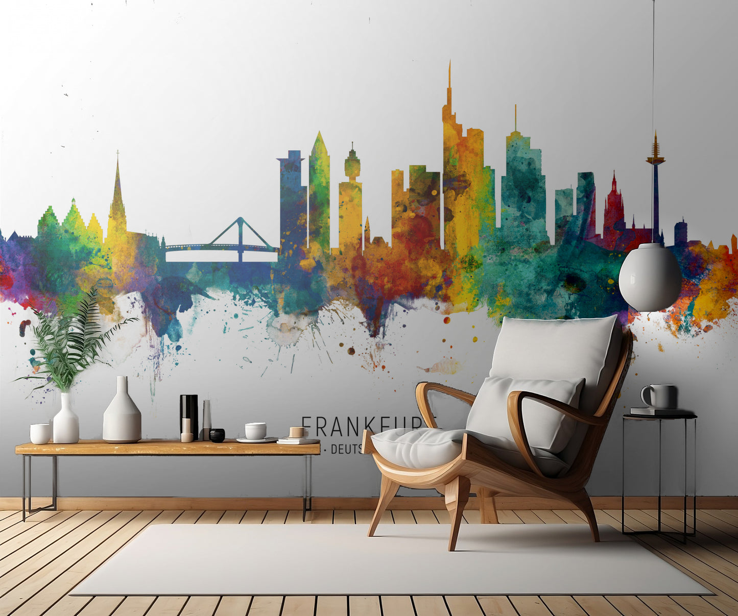 Frankfurt Germany Skyline fototapet