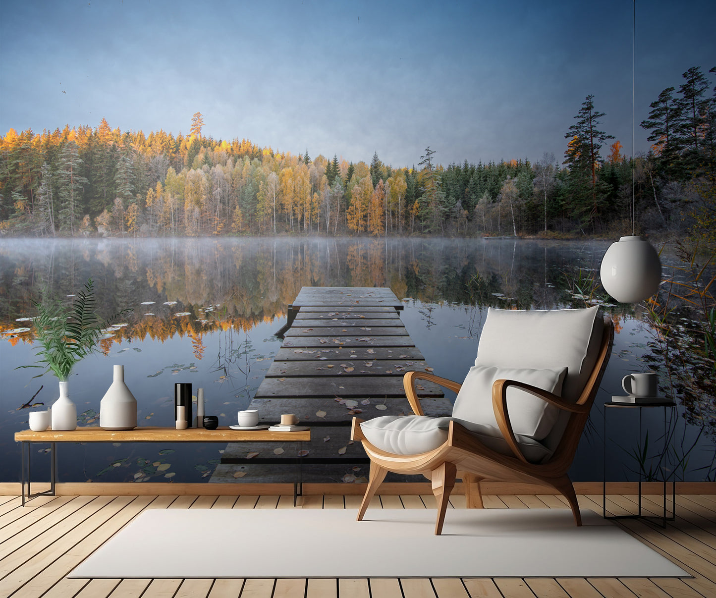 Autumn pier fototapet