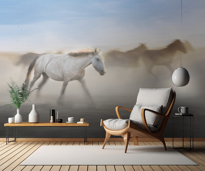 white horse fototapet