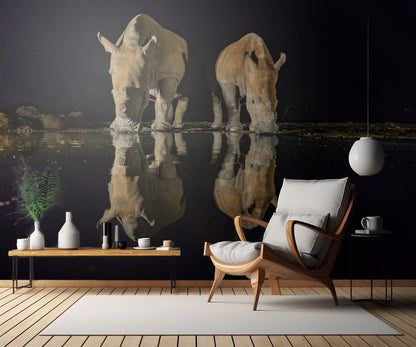 White Rhinos fototapet