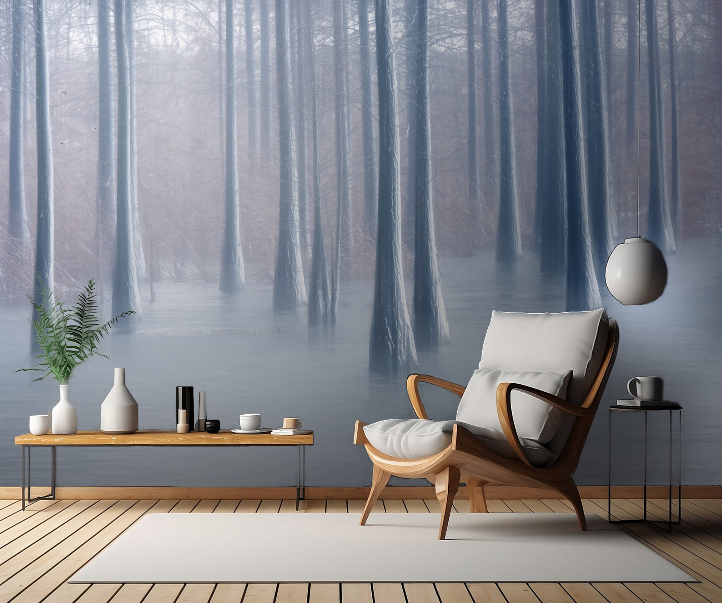 Woods in winter fototapet