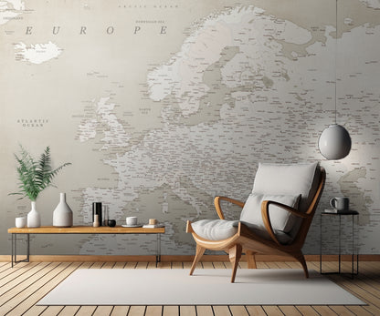Vintage looking detailed map of Europe fototapet