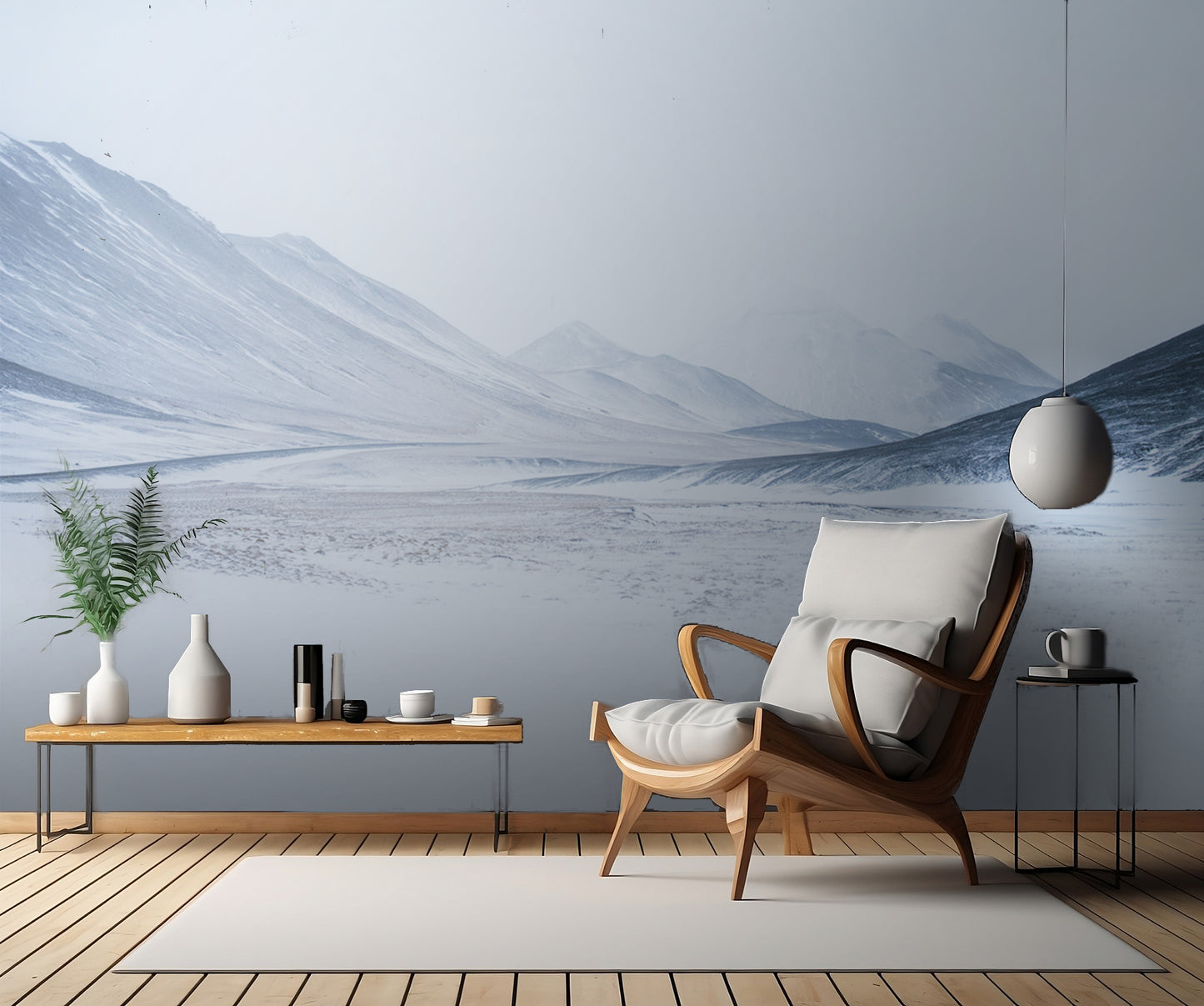 #1 Sketched by the wind: Drawn mountains fototapet