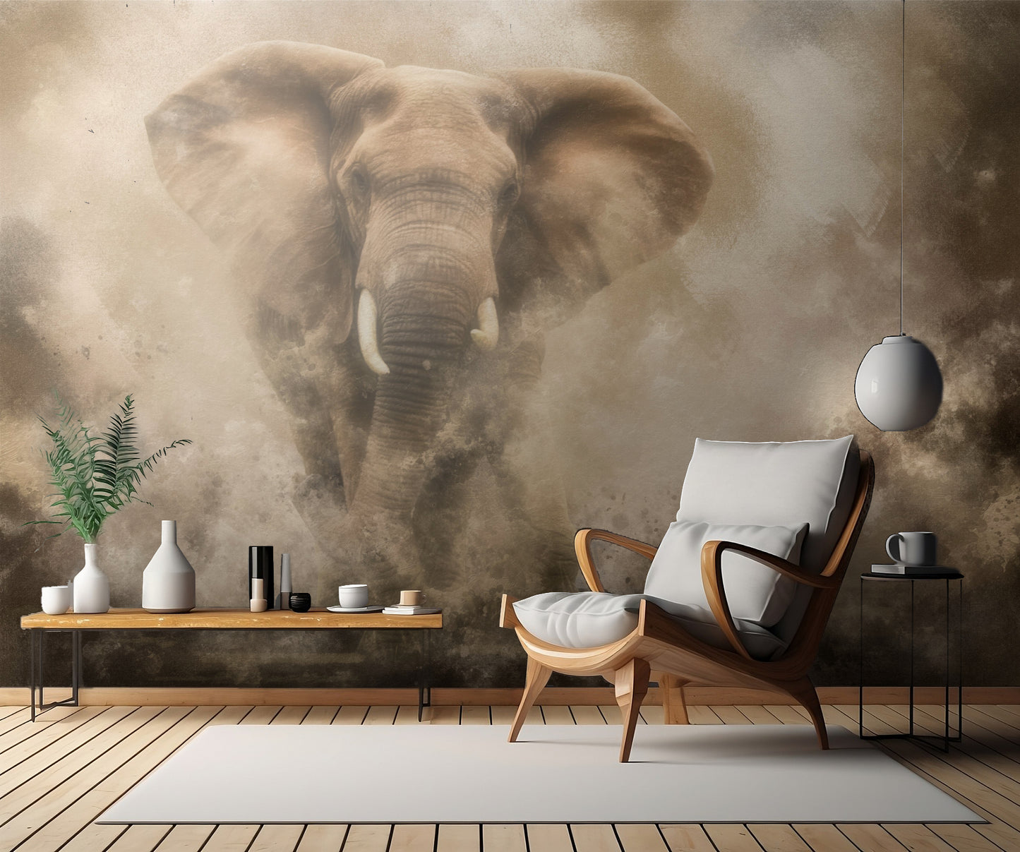 '...Raging Elephant Bull charging...' fototapet