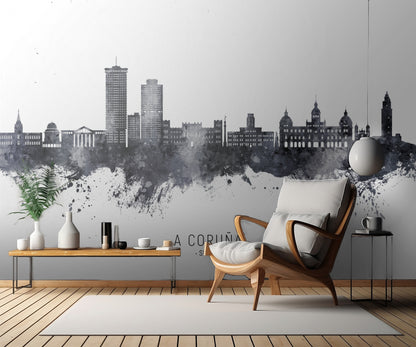 A Coruña Spain Skyline fototapet