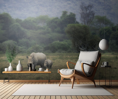 White Rhino fototapet