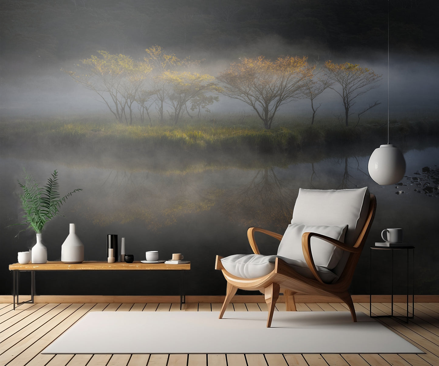 At the lakeside deepening in autumn fototapet