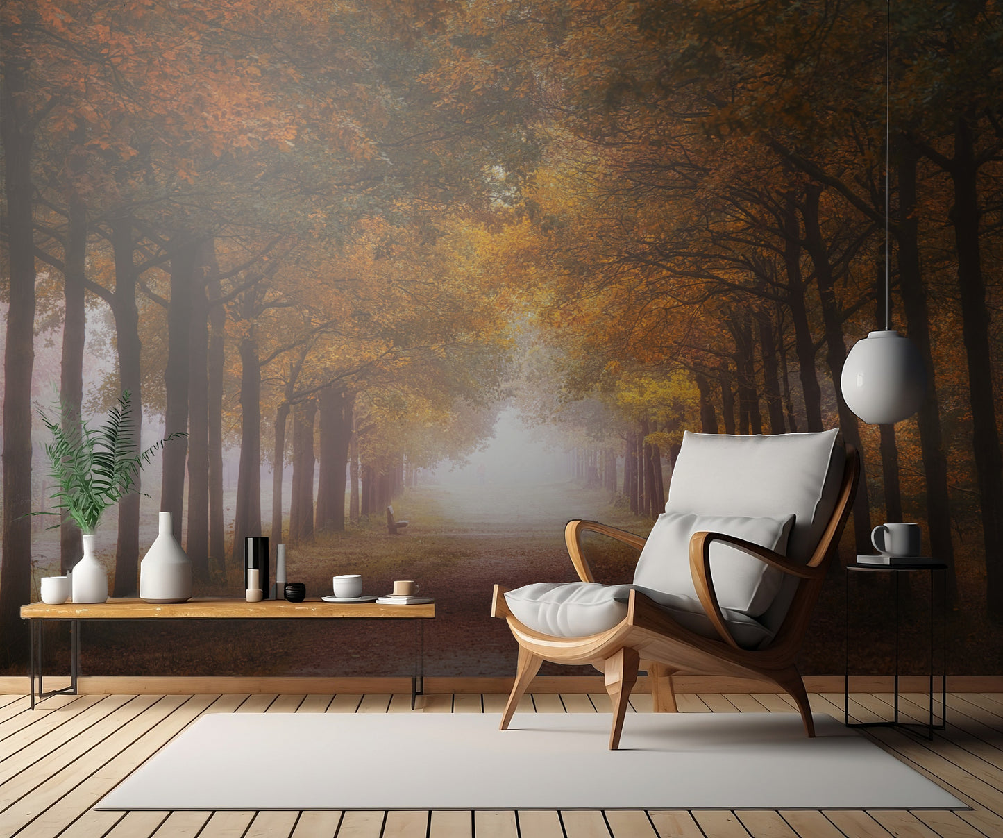 Foggy autumn dream fototapet