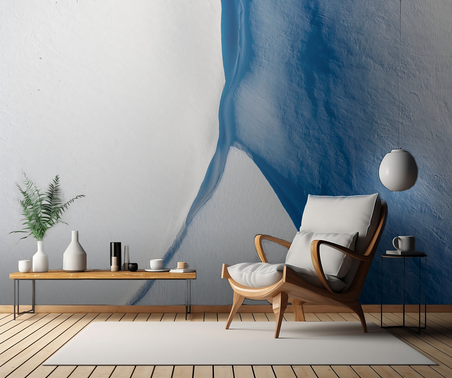 White and Blue fototapet