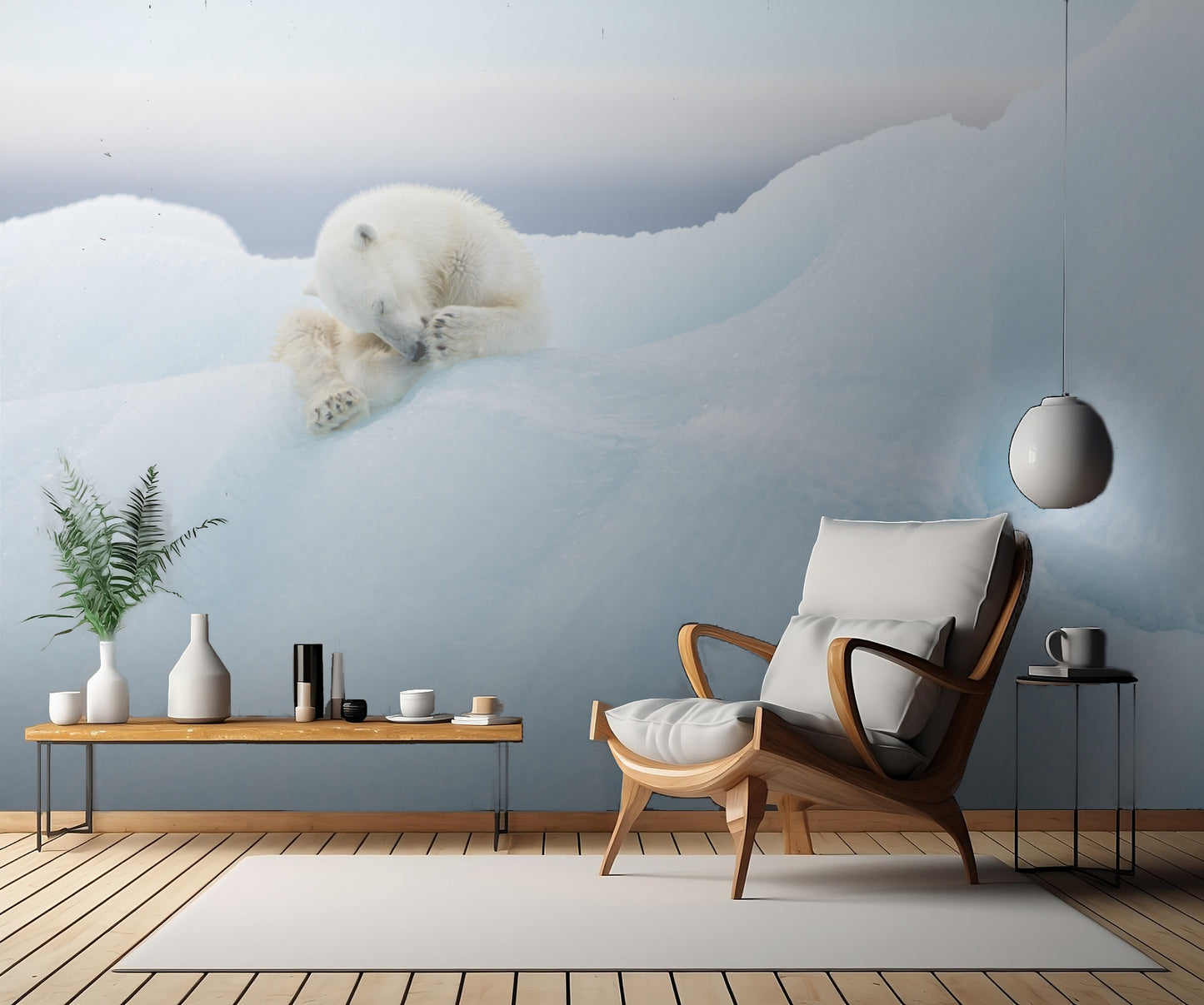 Polar Bear Grooming fototapet