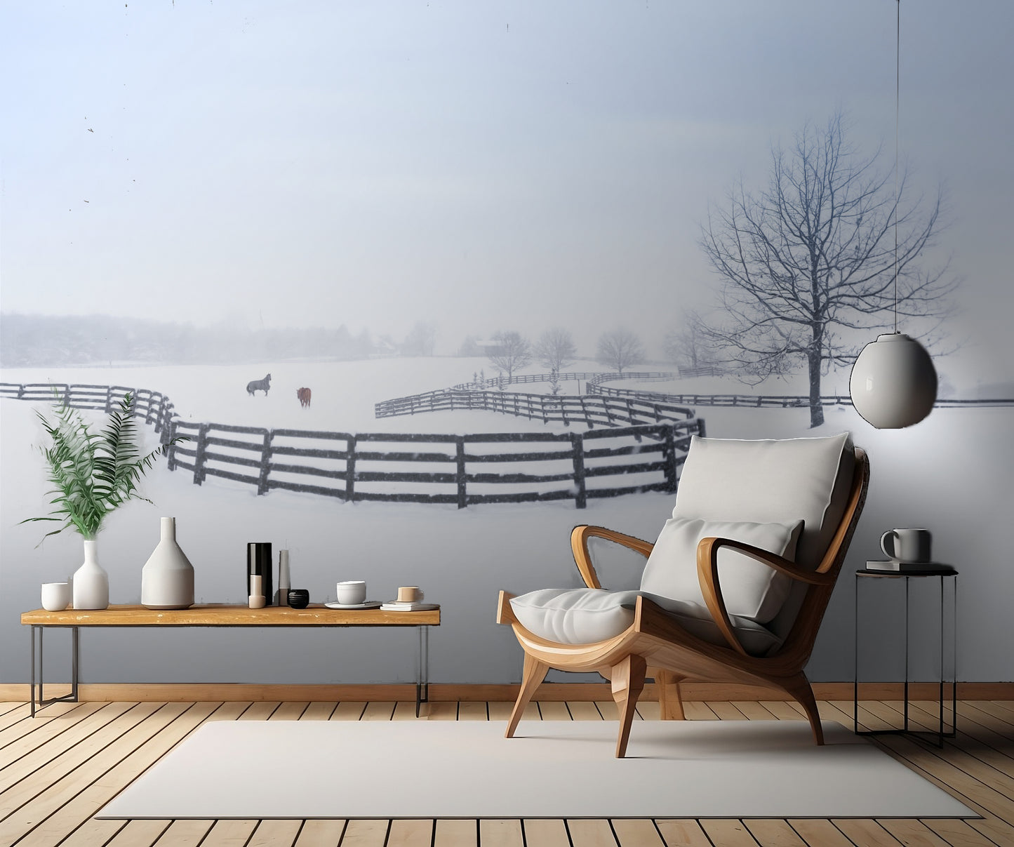 Winter farm fototapet