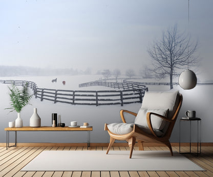 Winter farm fototapet