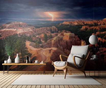 Lightning over Bryce Canyon fototapet