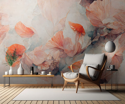 Wild Coral Flowers fototapet