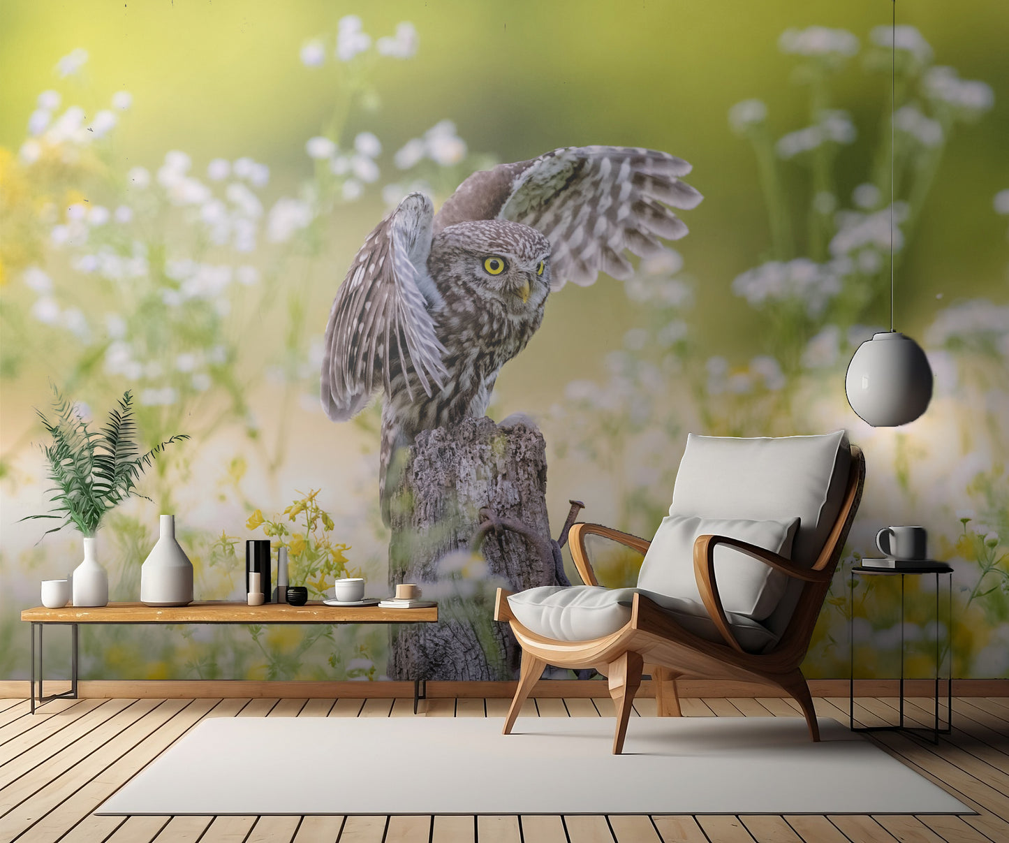 A ghost among the flowers fototapet