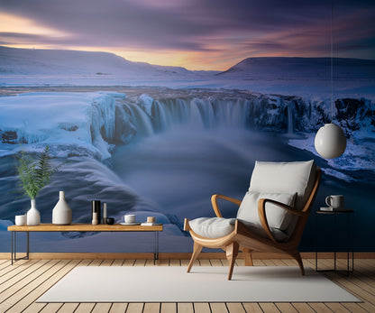 Wintry waterfall fototapet